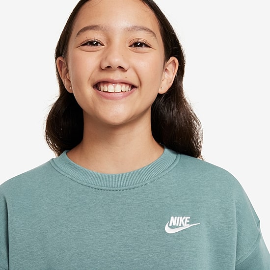 Nike Club Big Kid Girls Crew Neck Fleece Long Sleeve Sweatshirt