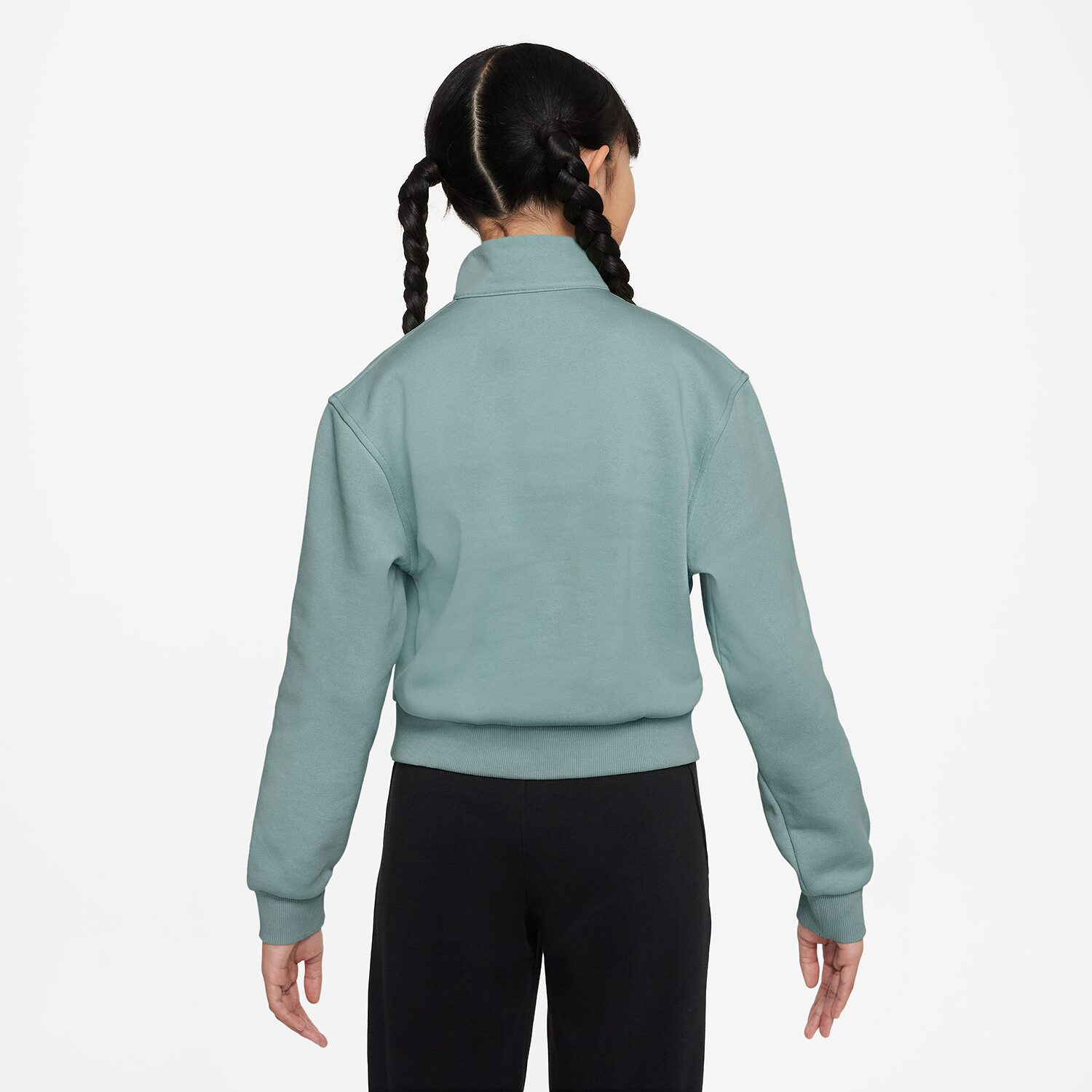 Nike Club Big Kid Girls Mock Neck Long Sleeve Fleece Active Quarter-Zip Pullover
