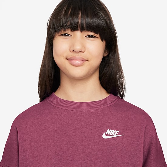 Nike Club Big Kid Girls Crew Neck Fleece Long Sleeve Sweatshirt