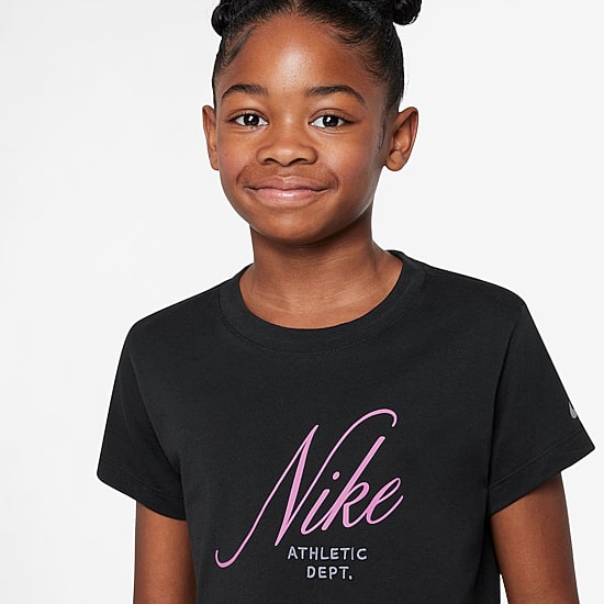 Nike Club Big Kid Girls Crew Neck Short Sleeve Regular Fit Graphic T-Shirt