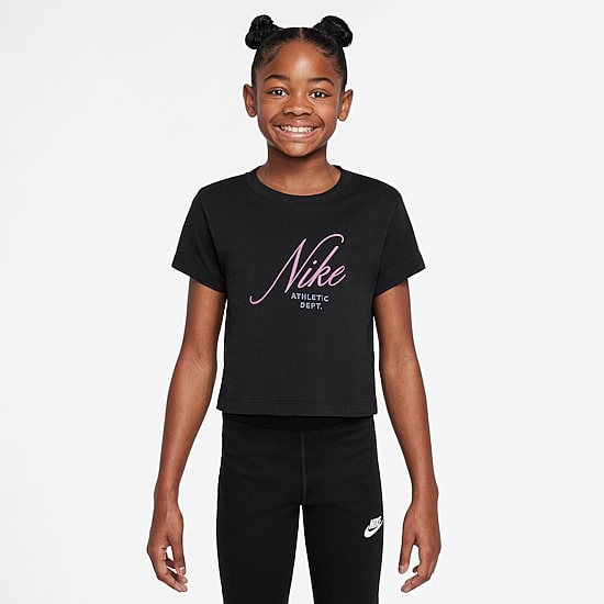 Nike Club Big Kid Girls Crew Neck Short Sleeve Regular Fit Graphic T-Shirt