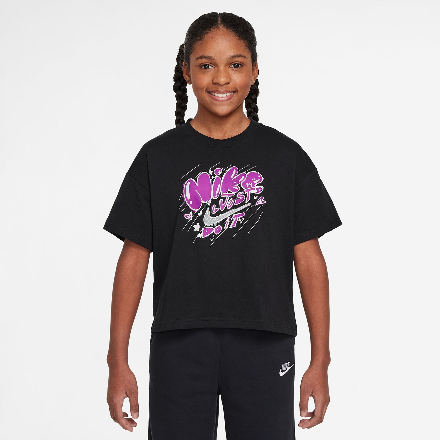 Nike Big Kid Girls Crew Neck Short Sleeve Regular Fit Graphic T-Shirt