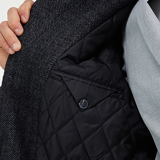 Haggar Brushed Herringbone Mens Midweight Topcoat Coat