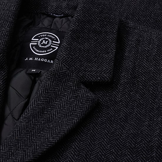 Haggar Brushed Herringbone Mens Midweight Topcoat Coat