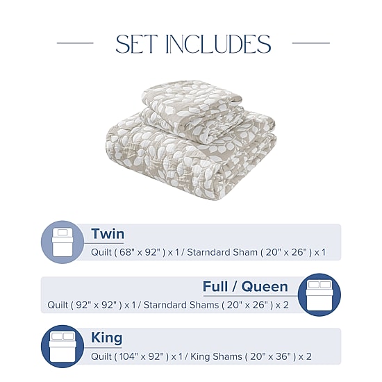 Awesome Home™ Leaves Jacquard 3-pc. Reversible Quilt Set