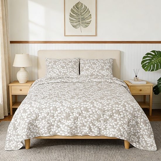 Awesome Home™ Leaves Jacquard 3-pc. Reversible Quilt Set
