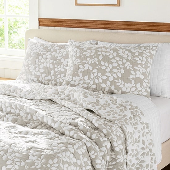 Awesome Home™ Leaves Jacquard 3-pc. Reversible Quilt Set