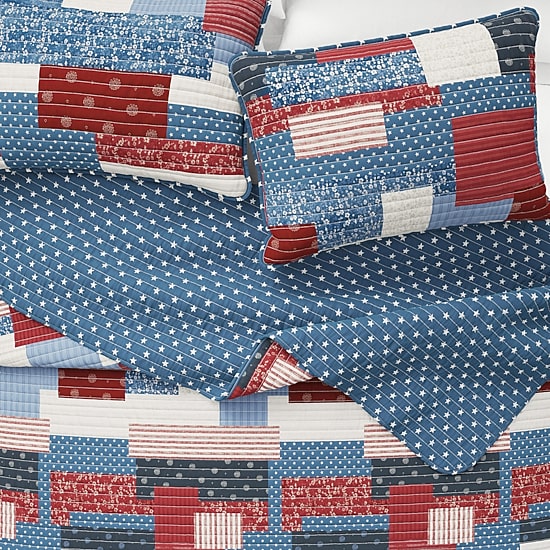 Linery Floral Patchwork Reversible Quilt Set
