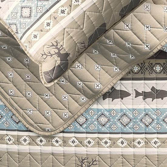 Linery Animal Stripe REVERSIBLE Quilt Set
