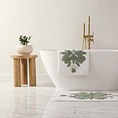 Casual Comfort Flower Pattern Cotton Bath Rug