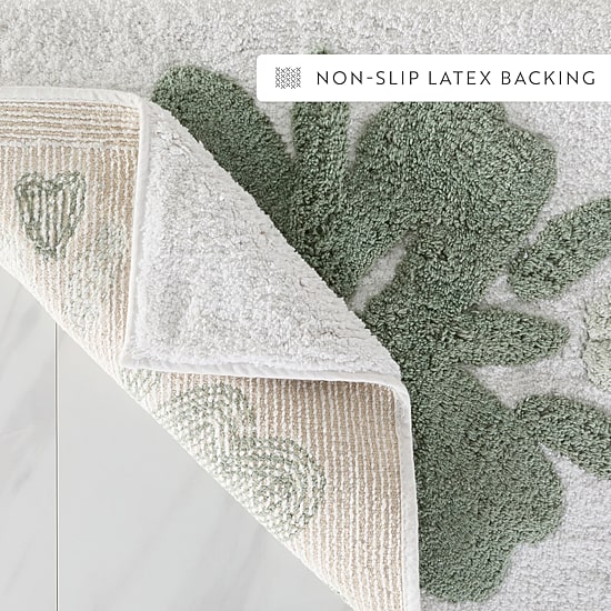 Casual Comfort Flower Pattern Cotton Bath Rug