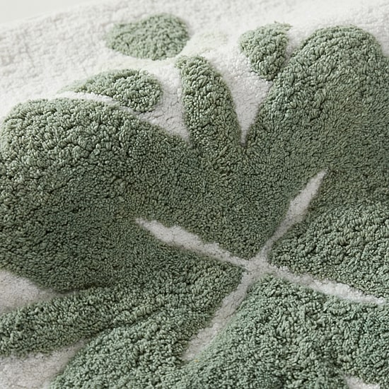 Casual Comfort Flower Pattern Cotton Bath Rug