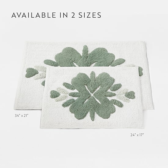 Casual Comfort Flower Pattern Cotton Bath Rug