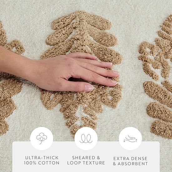 Casual Comfort Folk Leaves Pattern Cotton Bath Rug