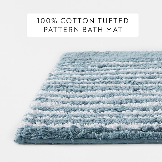 Casual Comfort Rainbow Pattern Cotton Bath Rug