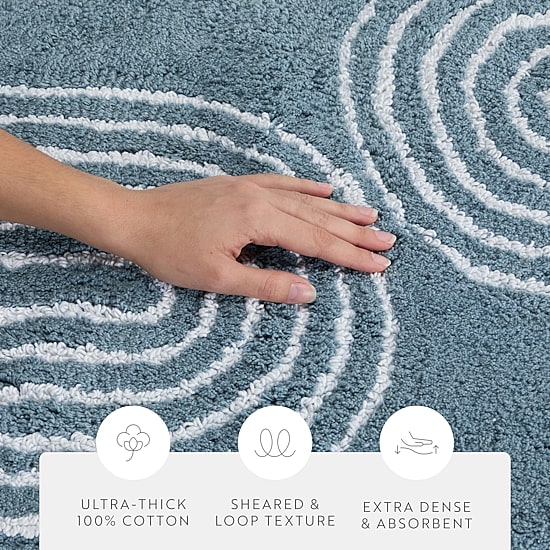 Casual Comfort Rainbow Pattern Cotton Bath Rug