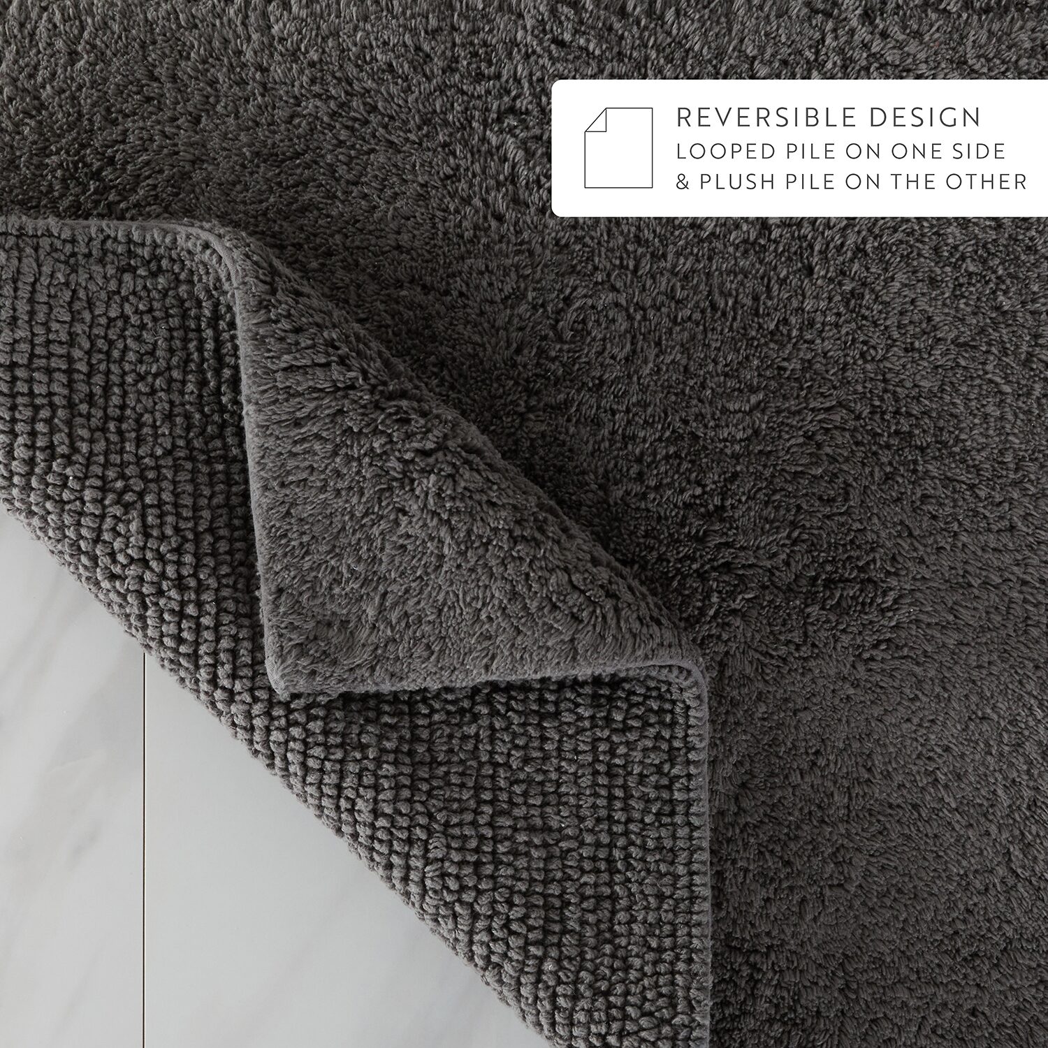 Casual Comfort Solid Reversible Bath Rug