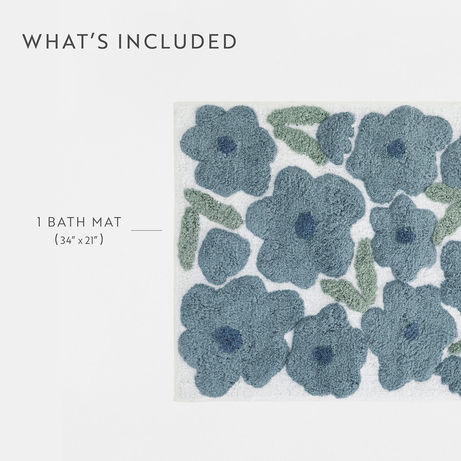Casual Comfort Blossoms Pattern Cotton Bath Rug