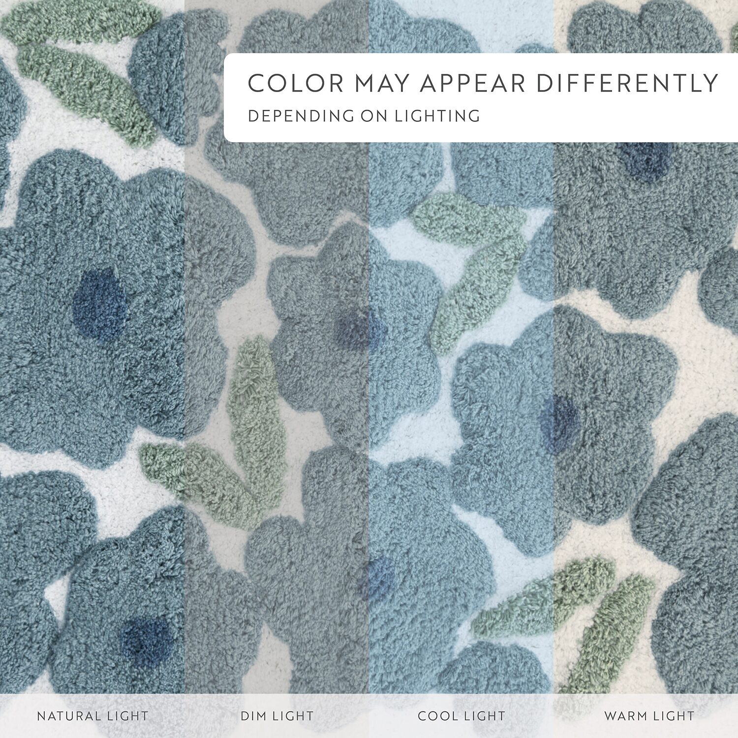 Casual Comfort Blossoms Pattern Cotton Bath Rug