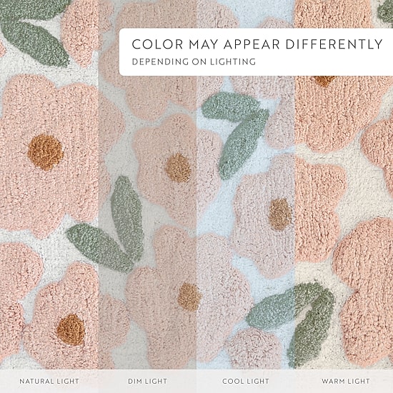 Casual Comfort Blossoms Pattern Cotton Bath Rug