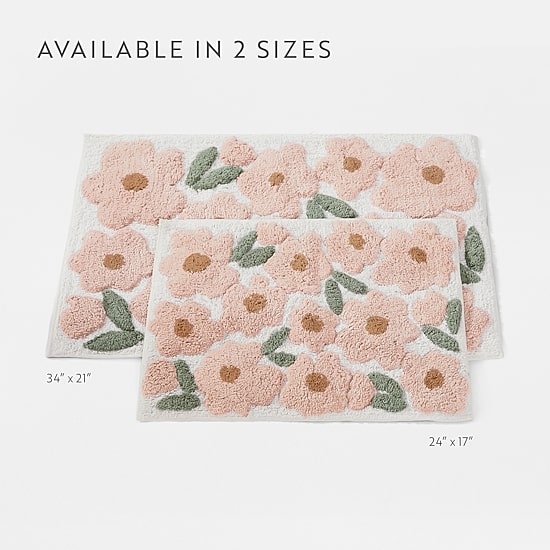 Casual Comfort Blossoms Pattern Cotton Bath Rug