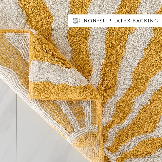 Casual Comfort Sunray Design Cotton Bath Rug