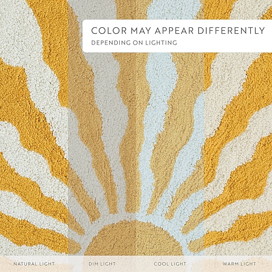 Casual Comfort Sunray Design Cotton Bath Rug