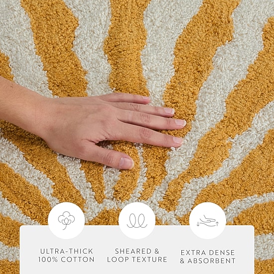 Casual Comfort Sunray Design Cotton Bath Rug