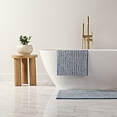 Casual Comfort Pinstripe Cotton Bath Rug