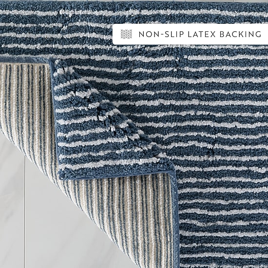 Casual Comfort Pinstripe Cotton Bath Rug