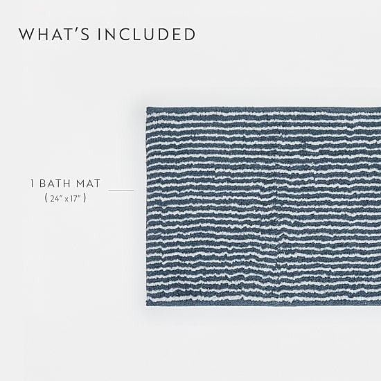 Casual Comfort Pinstripe Cotton Bath Rug