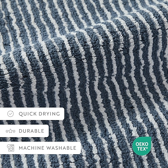 Casual Comfort Pinstripe Cotton Bath Rug