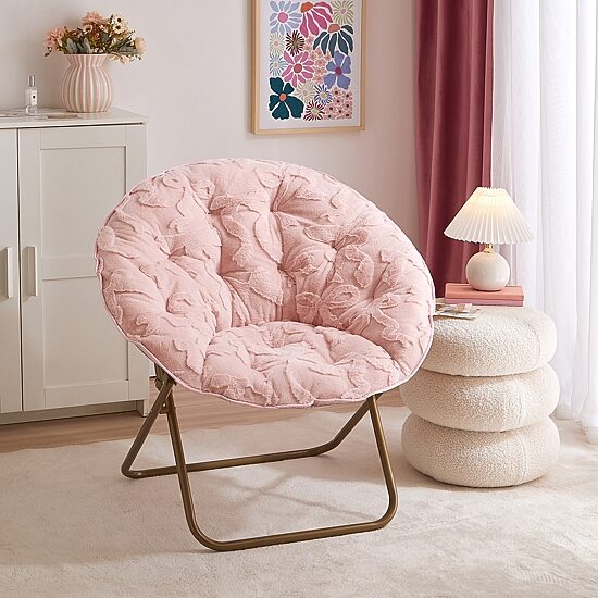 AEROPOSTALE Faux Fur Bow Saucer Papasan Chair