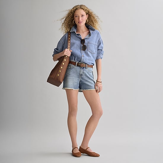 a.n.a Womens Cuffed Long Sleeve Oversized Button-Down Shirt