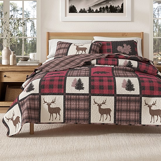 Linery Nature Mosaic Reversible Quilt Set