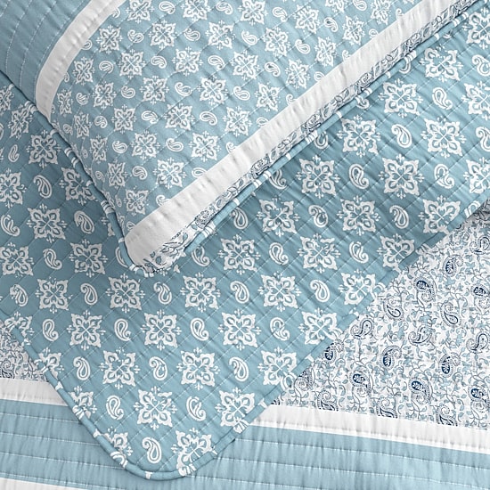 Linery Stripe Paisley Reversible Quilt Set