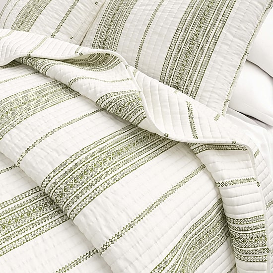 Linery Farmhouse Stripe Reversible Quilt Set