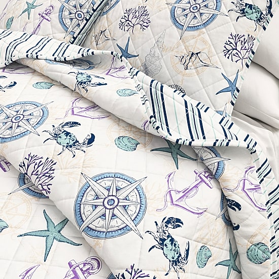 Linery Nautical Reversible Reversible Quilt Set