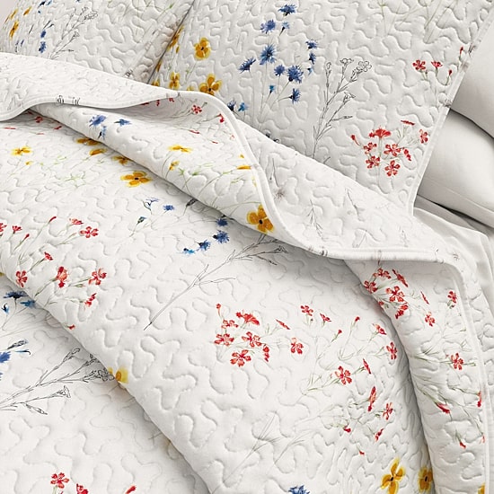 Linery Colorful Floral Reversible Quilt Set