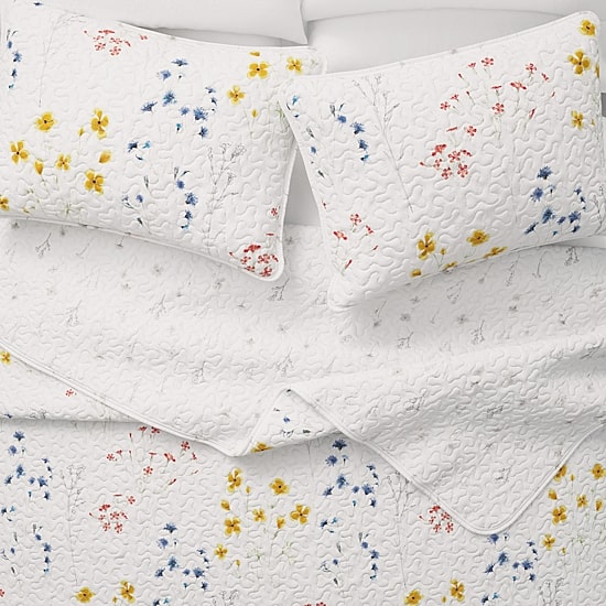Linery Colorful Floral Reversible Quilt Set
