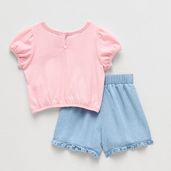 Btween Baby Girls Jersey 2-pc. Short Set