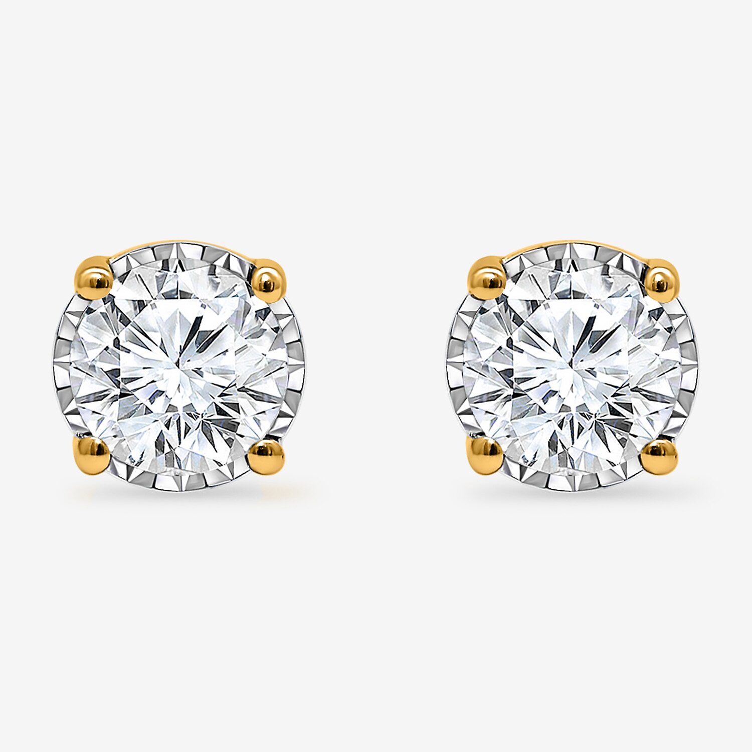 ( I/SI2 ) 1 CT. T.W. Lab-Grown Diamond Sterling Silver or 14K Gold over Round Stud Earrings