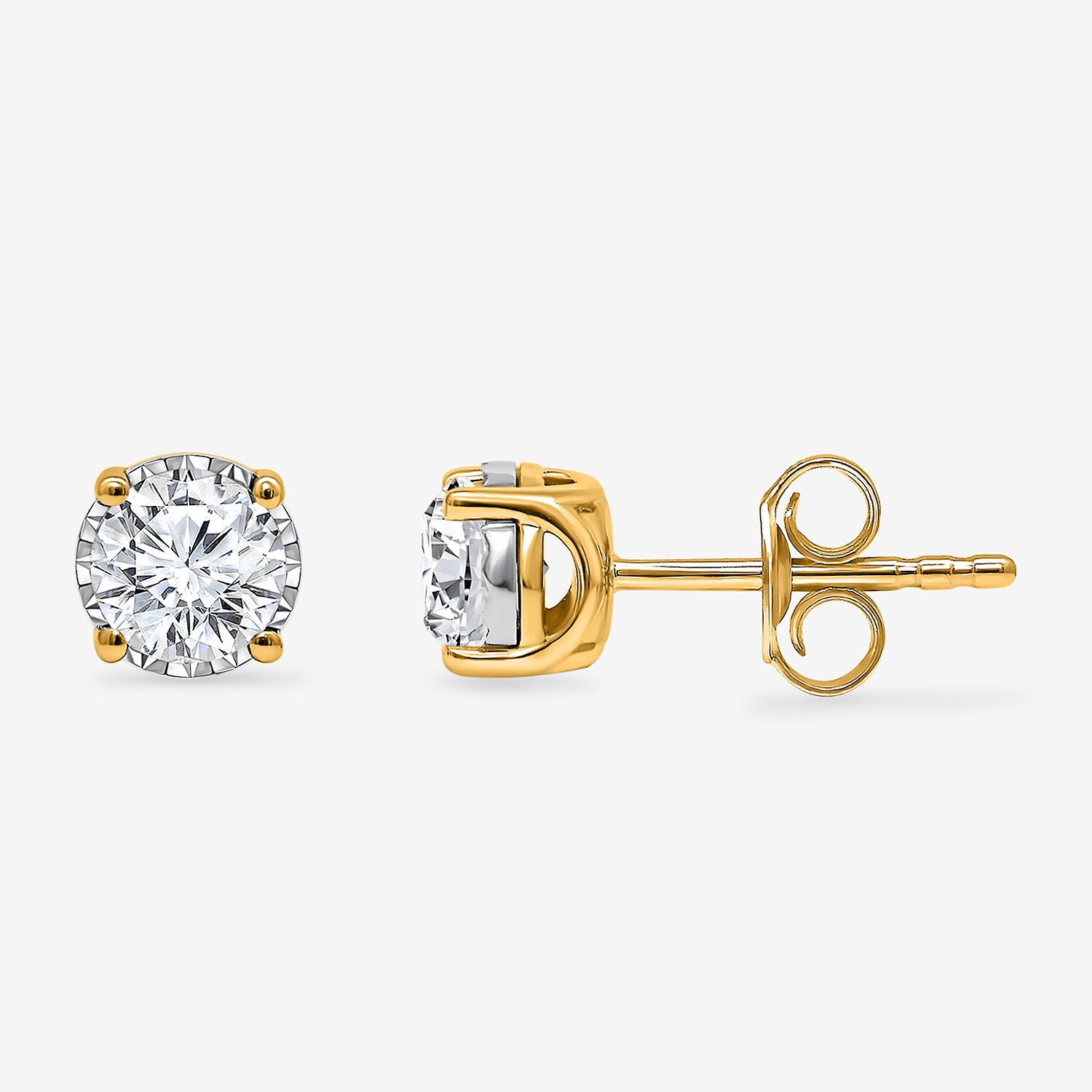 ( I/SI2 ) 1 CT. T.W. Lab-Grown Diamond Sterling Silver or 14K Gold over Round Stud Earrings