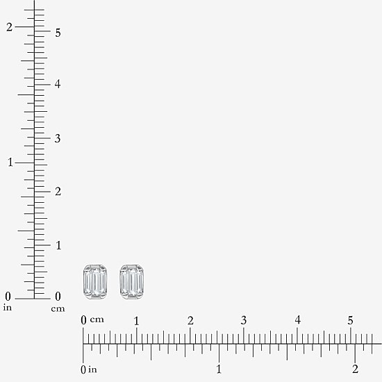 (I/Si2) 1/2 CT. T.W. Lab Grown White Diamond Sterling Silver 4.6mm Rectangular Stud Earrings