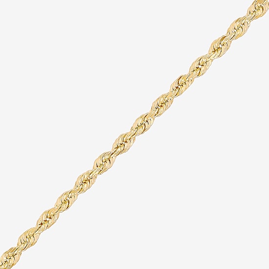 Womens 10K Gold 18 Inch Rope Chain Necklace