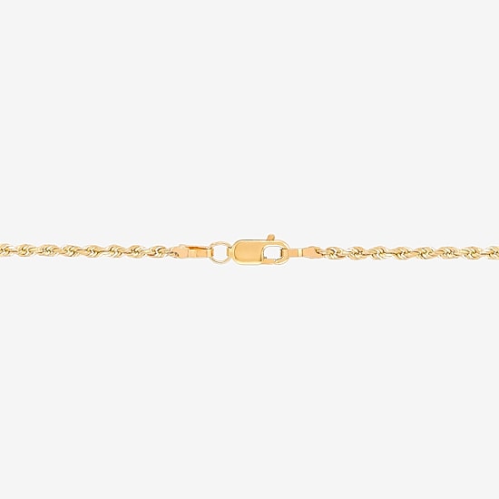 Womens 10K Gold 22 Inch Rope Chain Necklace