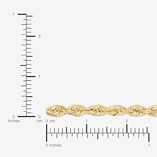 Womens 10K Gold 22 Inch Rope Chain Necklace