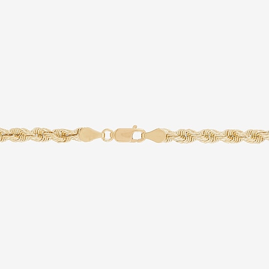 Mens 10K Gold 22 Inch Rope Chain Necklace