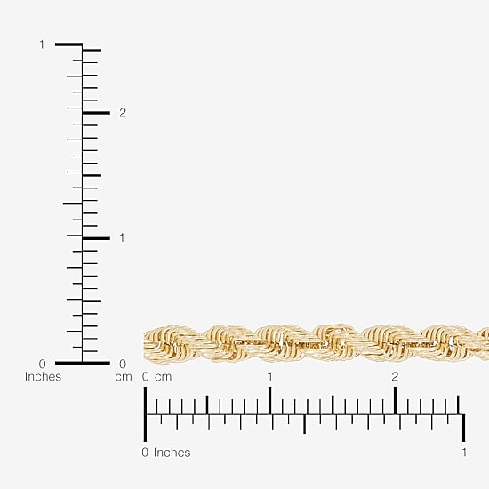 Mens 10K Gold 22 Inch Rope Chain Necklace