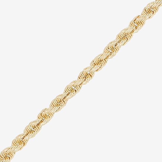 Mens 10K Gold 22 Inch Rope Chain Necklace